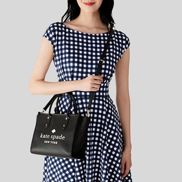 Kate Spade Logo Black Pebbled Leather Tote - Picture 5 of 10